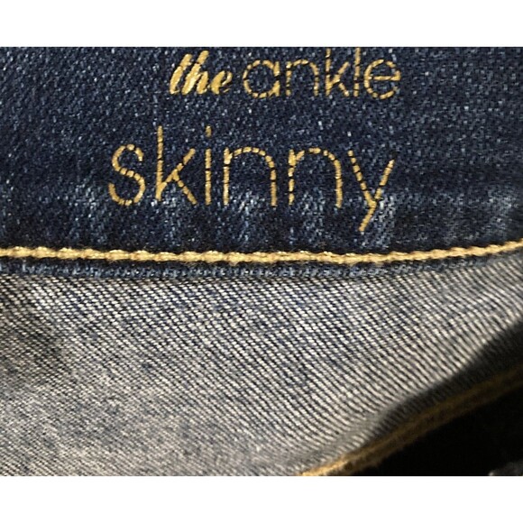 7 for All Mankind High Rise The Ankle Skinny Jeans Womens 27x27 Raw Hem - Picture 5 of 6